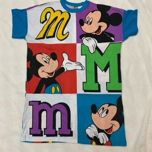 VTG Disney Mickey Mouse Nightshirt 90s Colorblock